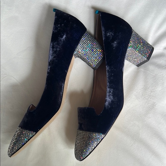 SJP by Sarah Jessica Parker Daze Velvet Cap Toe Mid Heel Pumps - Picture 4 of 12